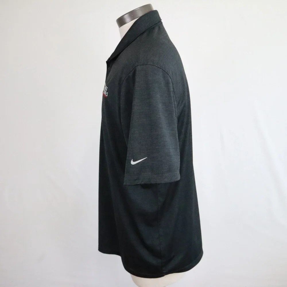 Nike Golf Polo Shirt Mens Large‎ Dri-Fit Black Short Sleeve Village Builders